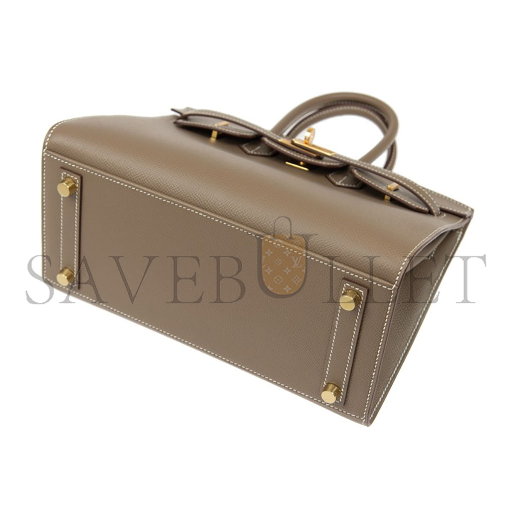 H**mes master birkin 30 epsom leather elephant grey gold buckle handbag h028369cc18 (30*23*15cm)